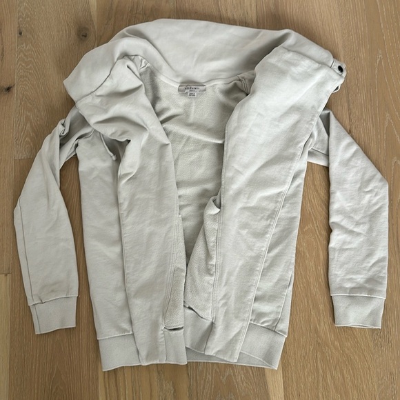 AllSaints Brooke Knit Jacket Hoodie Sweatshirt Wrap Ivory White Oversized Small - Picture 2 of 8